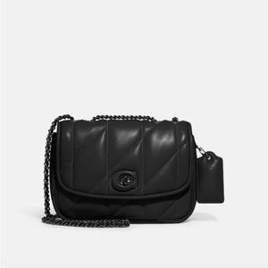 Black Coach pillow Madison crossbody with chain